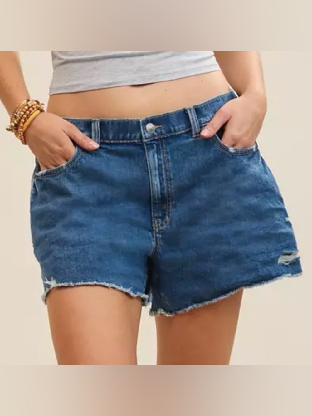AERIE Daydream Denim Shorts - Rocky Blue